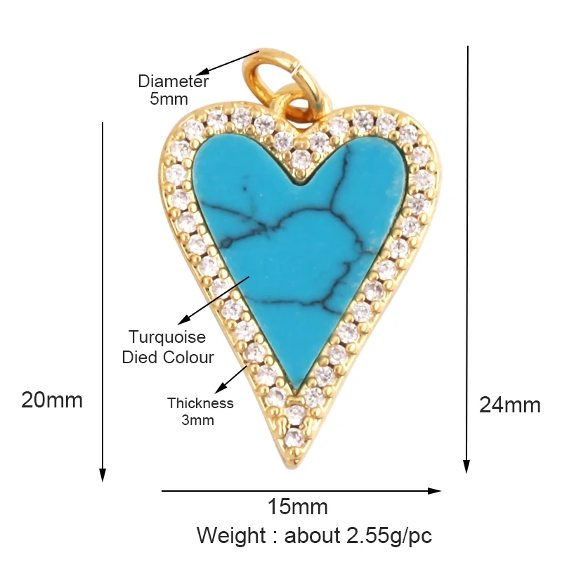 Trendy Design Love Heart Natural Mother of Pearl Shell Agate Malachite Tiger Eye Pendant Charm,Jewelry For Necklace Supplies M32