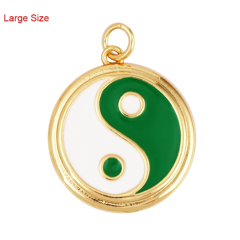 Enamel Taiji Gongfu Charm , 18K Real Gold Plated Colour,Necklace Bracelet Pendant for Handmade Jewelry Supplies L07