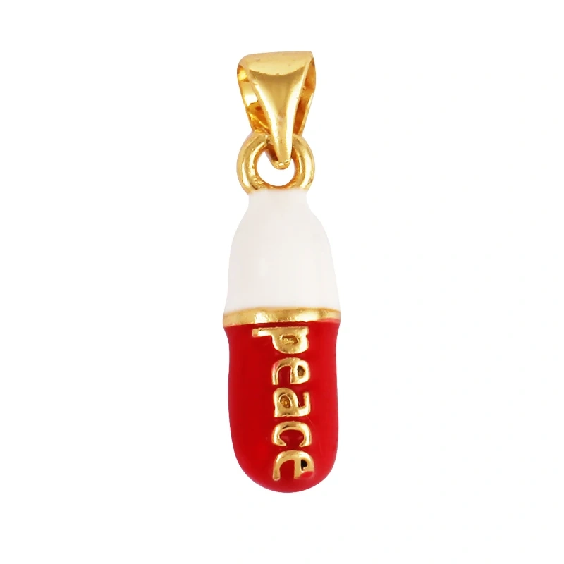 Capsule Chill Pill Enamel Charm Neon Pink Orange Turquoise Pendant Oil Dropped,Gold Plated Colour,Necklace Bracelet Pendant M83