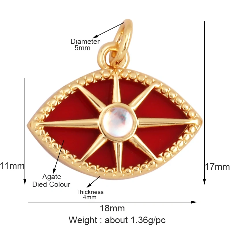 Personalized Evil Eye Natural Mother of Pearl Shell Agate Malachite Tiger Eye Pendant Charm,Jewelry For Necklace Accessories M32