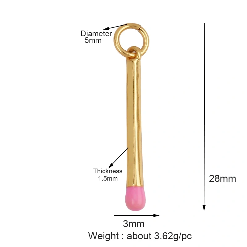 Minimalism Trendy Rainbow Matchstick Crayon Balloon Shape Charm Pendant,Colourful Jewelry Necklace Making Wholesale Supplies L07