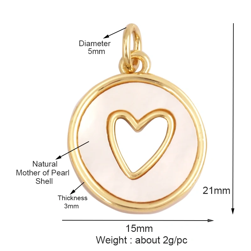 Trendy Design Love Heart Natural Mother of Pearl Shell Agate Malachite Tiger Eye Pendant Charm,Jewelry For Necklace Supplies M32