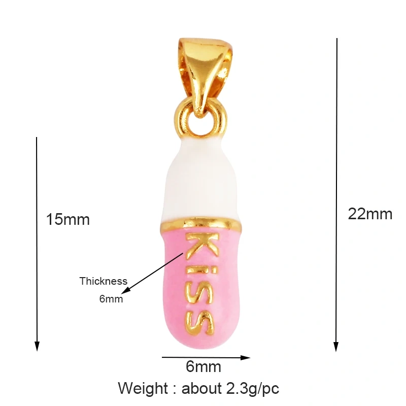 Capsule Chill Pill Enamel Charm Neon Pink Orange Turquoise Pendant Oil Dropped,Gold Plated Colour,Necklace Bracelet Pendant M83