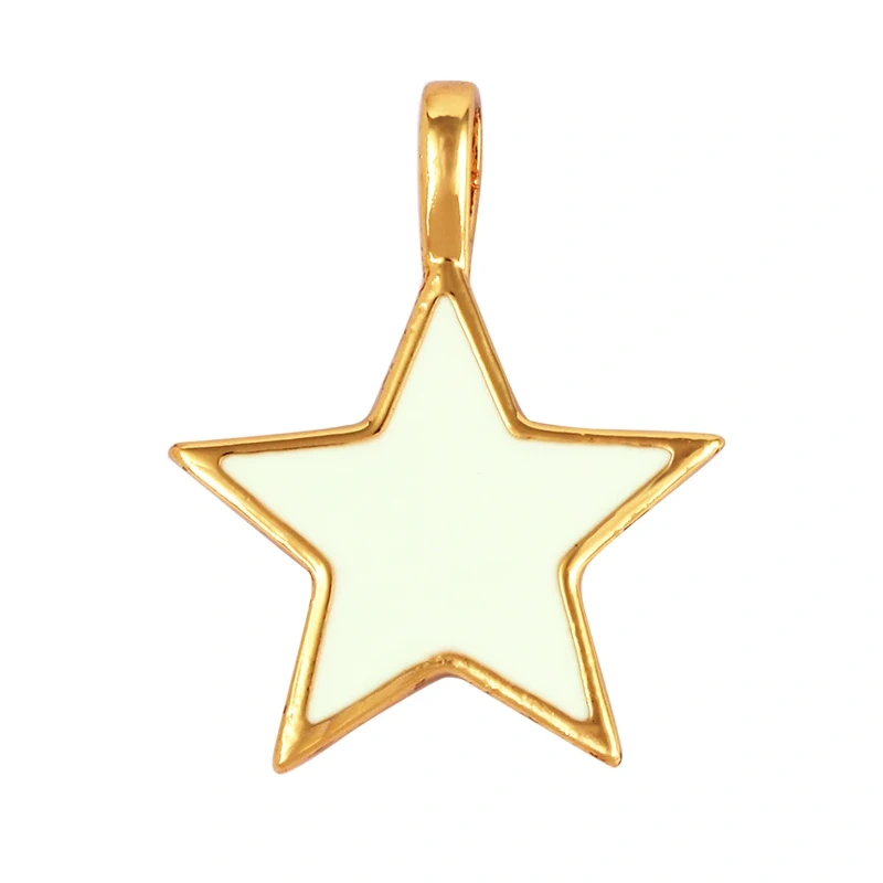 Star Coin Heart Enamel Charm Neon Pink Orange Turquoise Blue Oil Dropped,Real Gold Plated ,Necklace Bracelet Pendant L19 M81