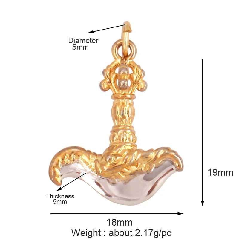 Full Zircon Enamel Taiji Gongfu Charm Pendant, 18K Real Gold Plated Colour,Necklace Bracelet DIY Handmade Jewelry Supplies L07