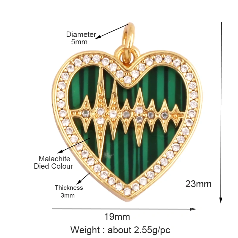 Trendy Design Love Heart Natural Mother of Pearl Shell Agate Malachite Tiger Eye Pendant Charm,Jewelry For Necklace Supplies M32