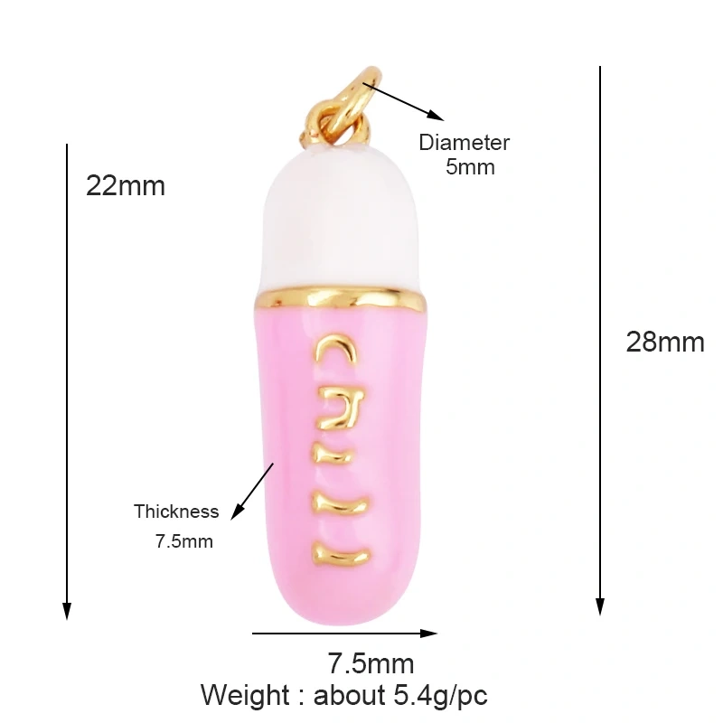 Capsule Chill Pill Enamel Charm Neon Pink Orange Turquoise Pendant Oil Dropped,Gold Plated Colour,Necklace Bracelet Pendant M83