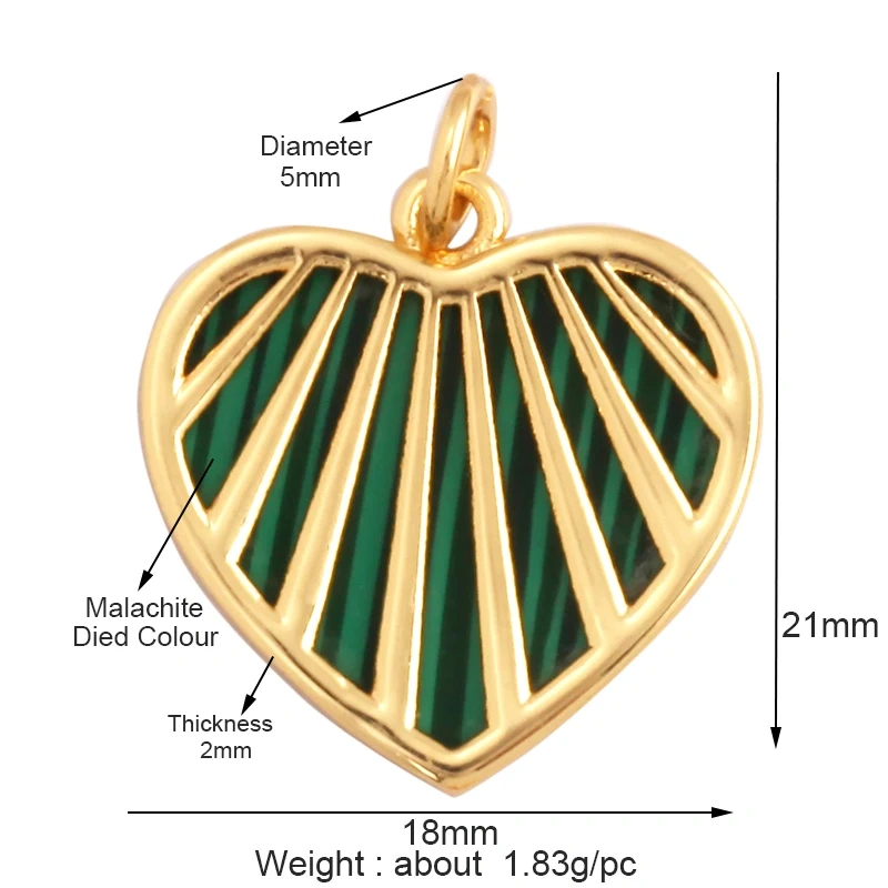 Trendy Design Love Heart Natural Mother of Pearl Shell Agate Malachite Tiger Eye Pendant Charm,Jewelry For Necklace Supplies M32