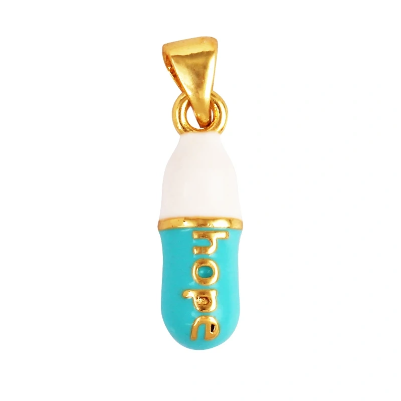 Capsule Chill Pill Enamel Charm Neon Pink Orange Turquoise Pendant Oil Dropped,Gold Plated Colour,Necklace Bracelet Pendant M83