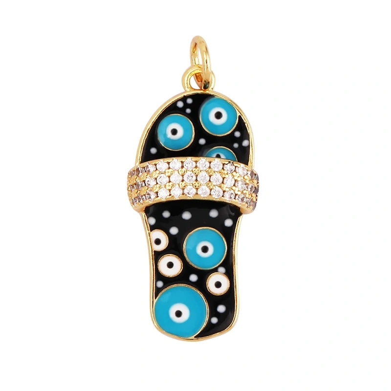 Slipper Shoes Charm Enamel Attachment for Necklace Bracelet Earring,Handy Craft Summer Beach Jewelry Supply Wholesale M91