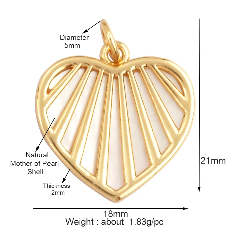 Trendy Design Love Heart Natural Mother of Pearl Shell Agate Malachite Tiger Eye Pendant Charm,Jewelry For Necklace Supplies M32