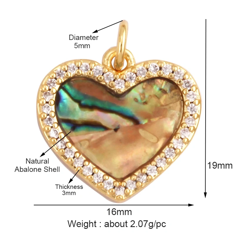 Trendy Design Love Heart Natural Mother of Pearl Shell Agate Malachite Tiger Eye Pendant Charm,Jewelry For Necklace Supplies M32