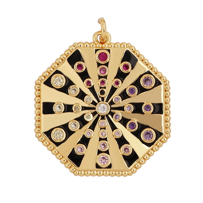 Fashion Colourful Turkish Evil Luck Eye Hand Charm Pendant,Simple Geometric Zircon Horoscope Sign Necklace Jewelry  Supplies M36