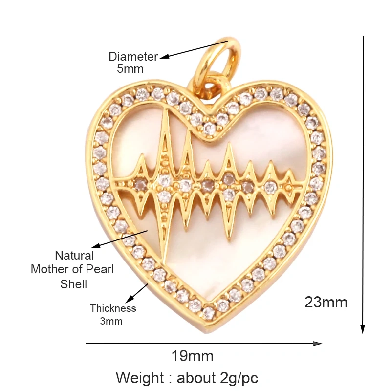 Trendy Design Love Heart Natural Mother of Pearl Shell Agate Malachite Tiger Eye Pendant Charm,Jewelry For Necklace Supplies M32