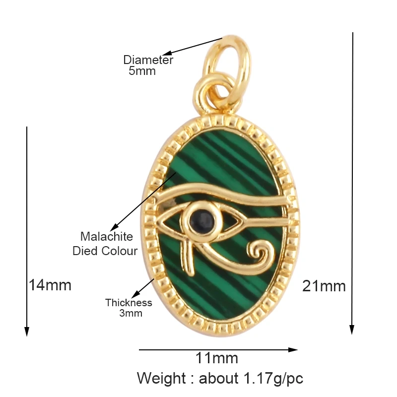Personalized Evil Eye Natural Mother of Pearl Shell Agate Malachite Tiger Eye Pendant Charm,Jewelry For Necklace Accessories M32