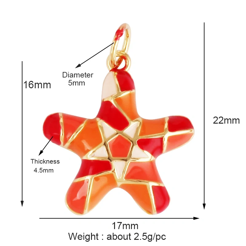 Mosaic Enamel Sea Animal Star Fish Shell Plant Face Flower Fox High Heel Charm Pendant , Necklace Bracelet Making Supplies L10