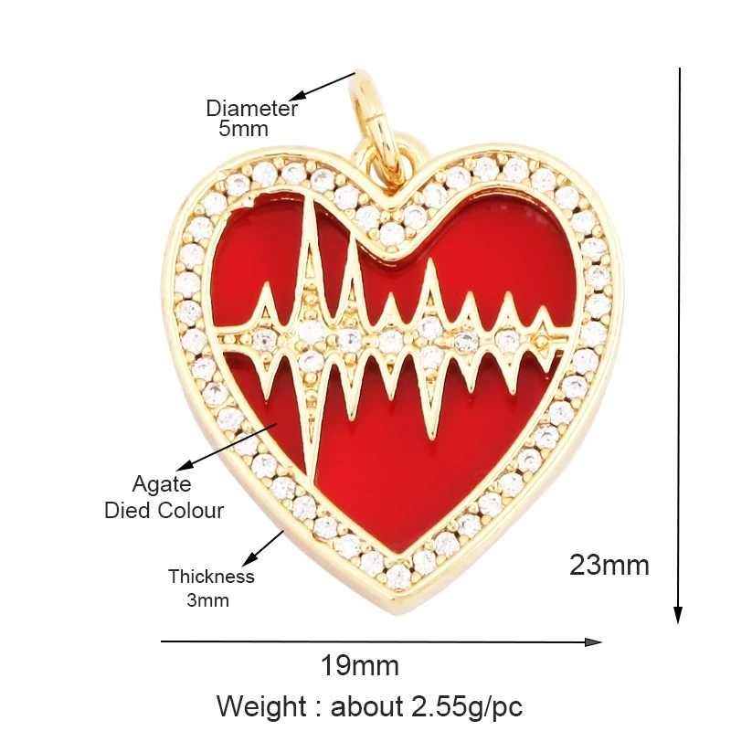 Trendy Design Love Heart Natural Mother of Pearl Shell Agate Malachite Tiger Eye Pendant Charm,Jewelry For Necklace Supplies M32