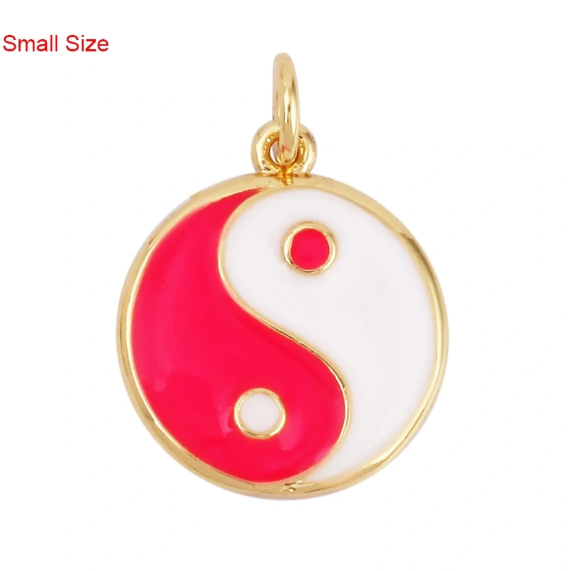 Enamel Taiji Gongfu Charm , 18K Real Gold Plated Colour,Necklace Bracelet Pendant for Handmade Jewelry Supplies L07