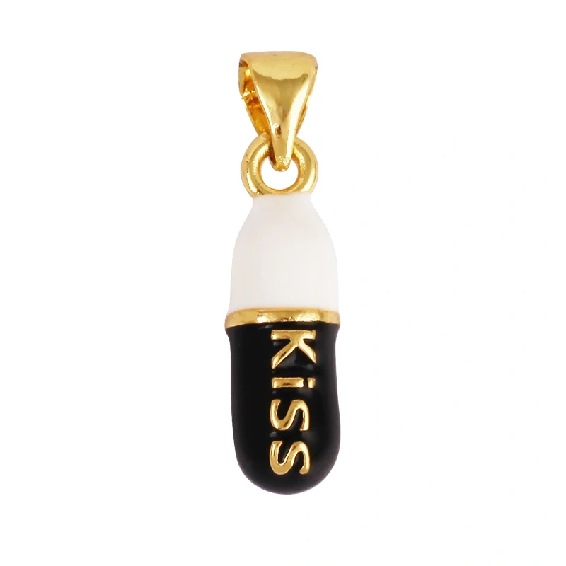 Capsule Chill Pill Enamel Charm Neon Pink Orange Turquoise Pendant Oil Dropped,Gold Plated Colour,Necklace Bracelet Pendant M83