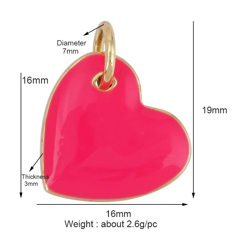 Enamel Lock Heart Star Charm, 18K Real Gold Plated Colour,Necklace Bracelet Pendant for Handmade Jewelry Supplies M90