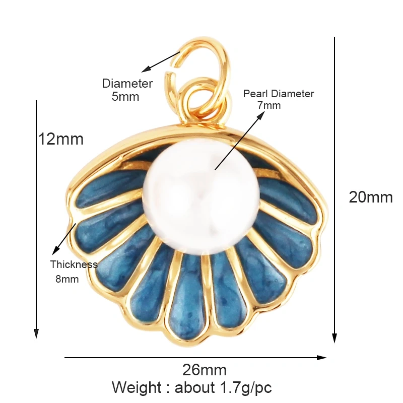 Mosaic Enamel Sea Animal Star Fish Shell Plant Face Flower Fox High Heel Charm Pendant , Necklace Bracelet Making Supplies L10