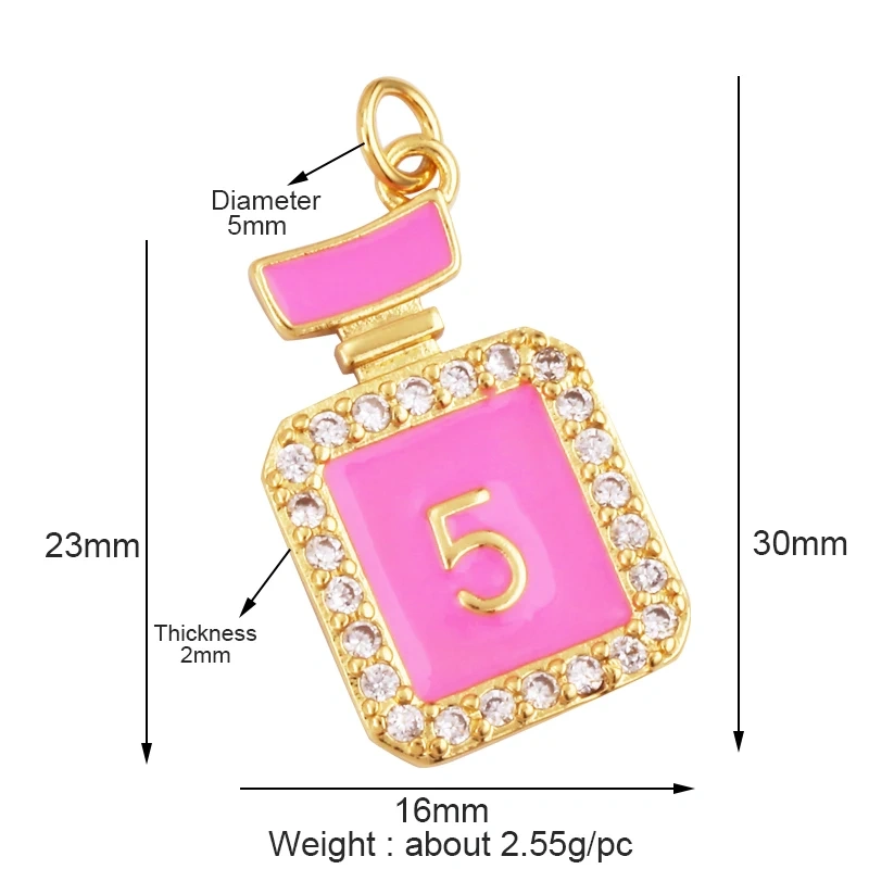 Fashion New Enamel Makeup Perfume Bottle Lipstick Colourful Mixed Charm Pendant For DIY Necklace Jewelry Making Accessories M03