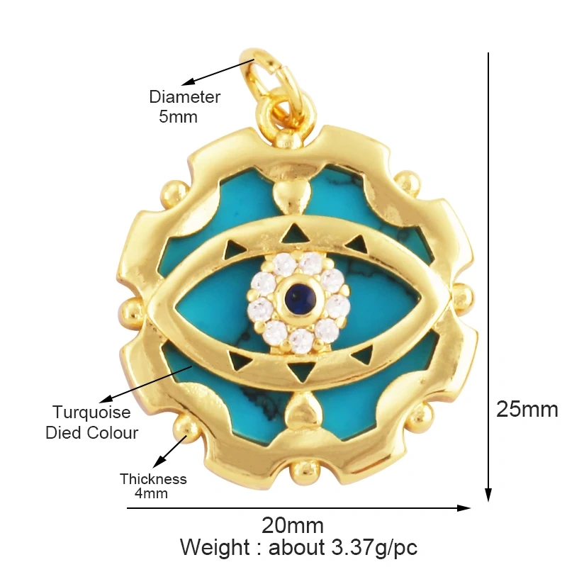 Personalized Evil Eye Natural Mother of Pearl Shell Agate Malachite Tiger Eye Pendant Charm,Jewelry For Necklace Accessories M32