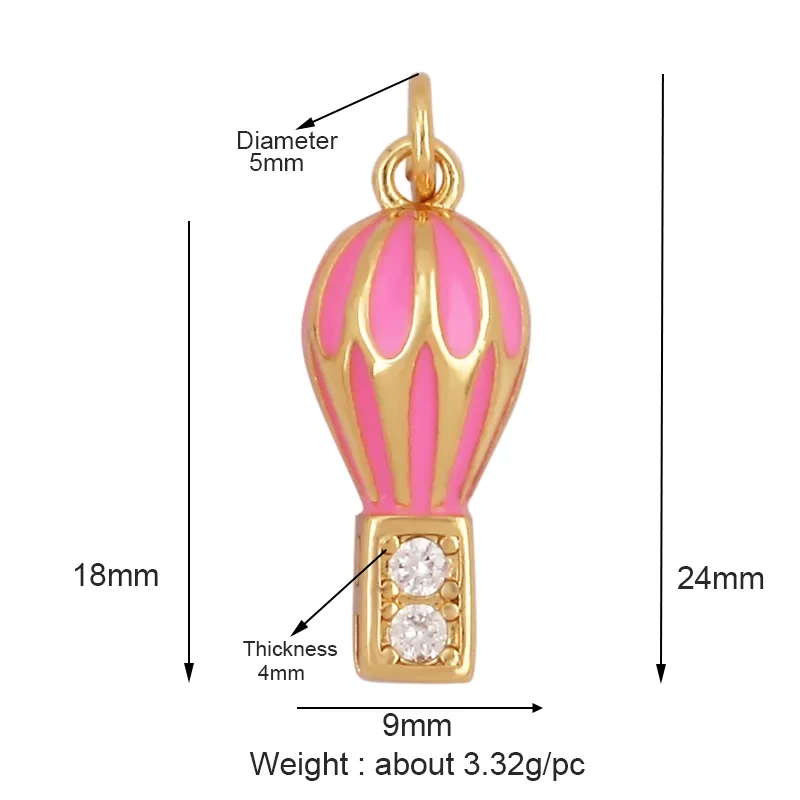 Minimalism Trendy Rainbow Matchstick Crayon Balloon Shape Charm Pendant,Colourful Jewelry Necklace Making Wholesale Supplies L07