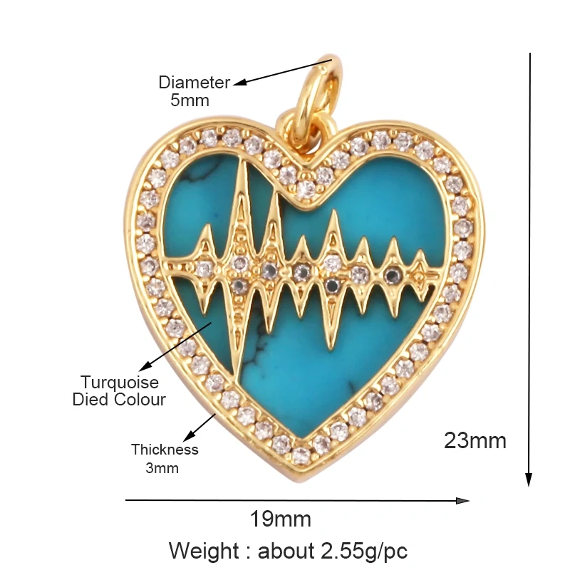 Trendy Design Love Heart Natural Mother of Pearl Shell Agate Malachite Tiger Eye Pendant Charm,Jewelry For Necklace Supplies M32