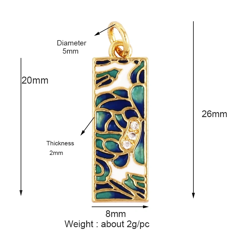 Mosaic Enamel Sea Animal Star Fish Shell Plant Face Flower Fox High Heel Charm Pendant , Necklace Bracelet Making Supplies L10