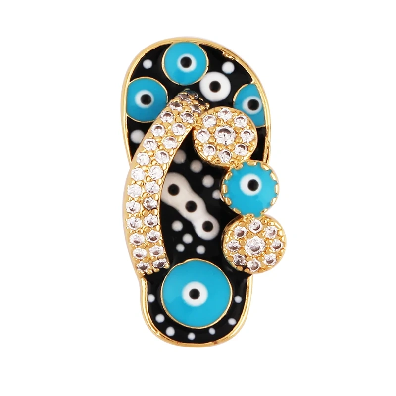Slipper Shoes Charm Enamel Attachment for Necklace Bracelet Earring,Handy Craft Summer Beach Jewelry Supply Wholesale M91