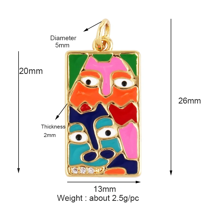 Mosaic Enamel Sea Animal Star Fish Shell Plant Face Flower Fox High Heel Charm Pendant , Necklace Bracelet Making Supplies L10