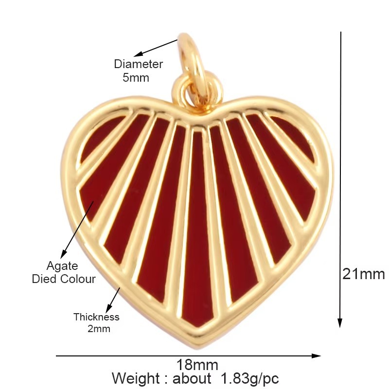 Trendy Design Love Heart Natural Mother of Pearl Shell Agate Malachite Tiger Eye Pendant Charm,Jewelry For Necklace Supplies M32