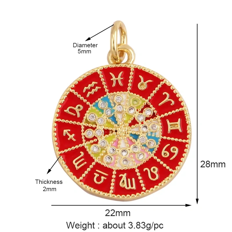 Fashion Colourful Turkish Evil Luck Eye Hand Charm Pendant,Simple Geometric Zircon Horoscope Sign Necklace Jewelry  Supplies M36