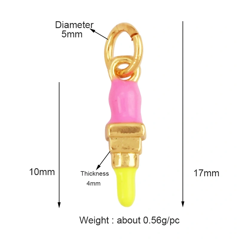 Fashion New Enamel Makeup Perfume Bottle Lipstick Colourful Mixed Charm Pendant For DIY Necklace Jewelry Making Accessories M03