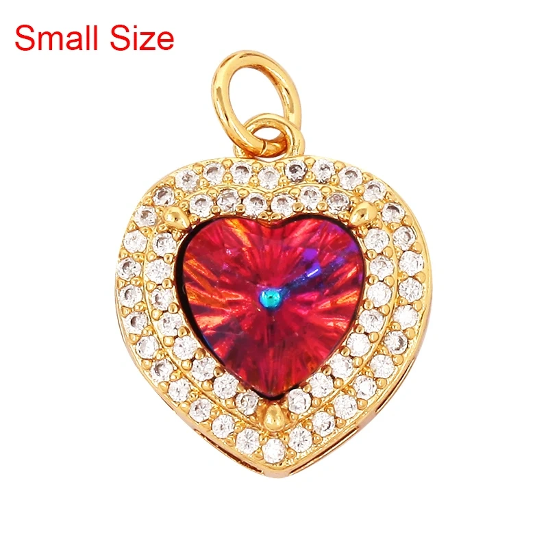 Delicate Lovely Ocean Red Heart Charm Pendant,18K Gold Plated,Necklace Bracelet Pendant for Handmade Jewelry Accessories M84 M78