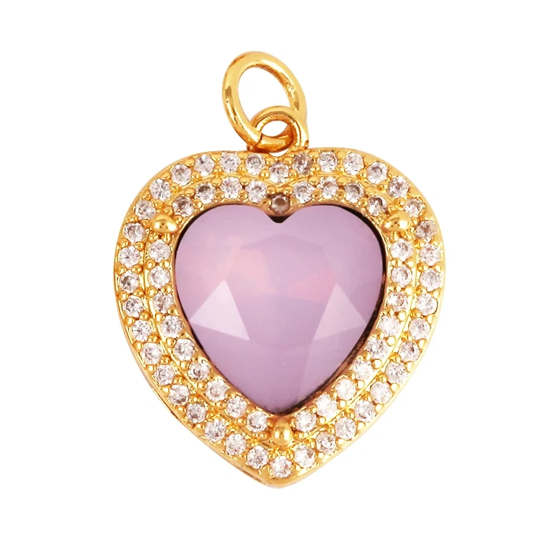 Delicate Lovely Ocean Red Heart Charm Pendant,18K Gold Plated,Necklace Bracelet Pendant for Handmade Jewelry Accessories M84