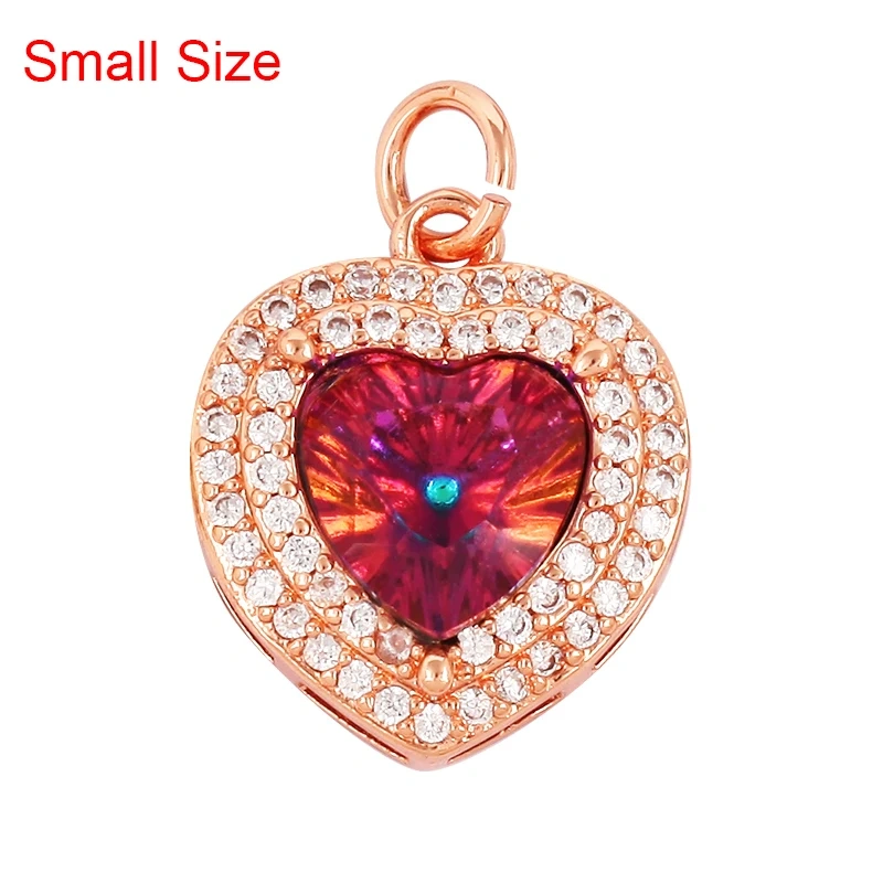 Delicate Lovely Ocean Red Heart Charm Pendant,18K Gold Plated,Necklace Bracelet Pendant for Handmade Jewelry Accessories M84 M78