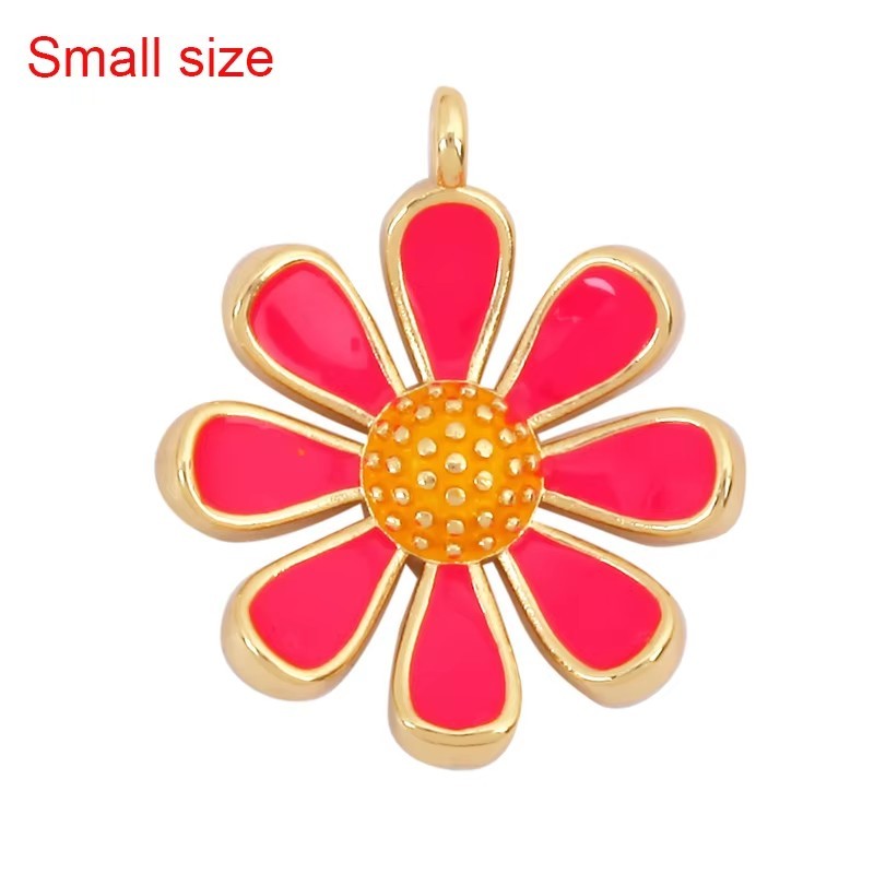 Enamel Jumbo Flower Snail Balloon Charm, 18K Real Gold Plated Colour,Necklace Bracelet Pendant for Handmade Jewelry Supplies M27 L33