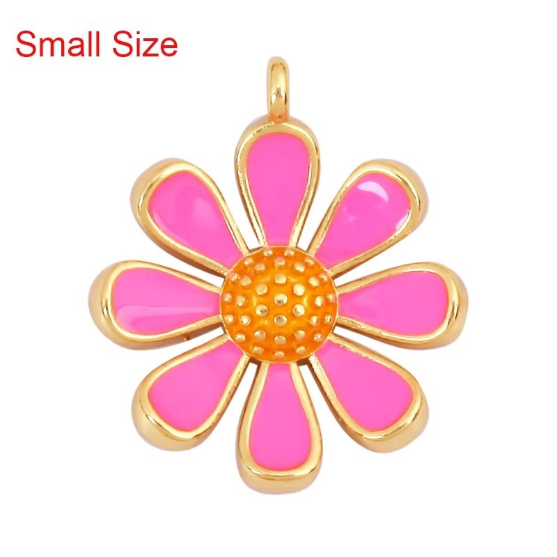 Enamel Jumbo Flower Snail Balloon Charm, 18K Real Gold Plated Colour,Necklace Bracelet Pendant for Handmade Jewelry Supplies M27 L33