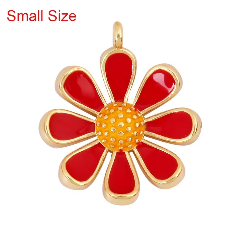 Enamel Jumbo Flower Snail Balloon Charm, 18K Real Gold Plated Colour,Necklace Bracelet Pendant for Handmade Jewelry Supplies M27 L33