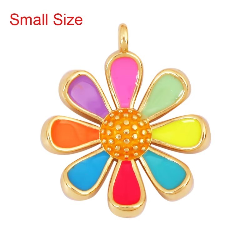 Enamel Jumbo Flower Snail Balloon Charm, 18K Real Gold Plated Colour,Necklace Bracelet Pendant for Handmade Jewelry Supplies M27 L33