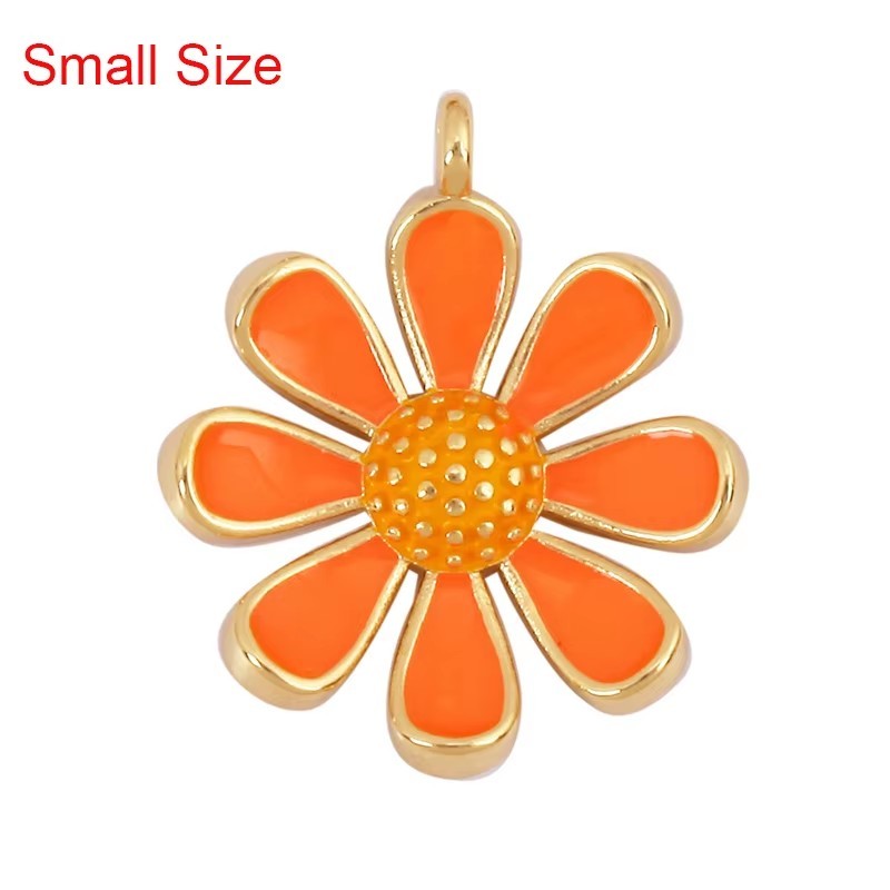 Enamel Jumbo Flower Snail Balloon Charm, 18K Real Gold Plated Colour,Necklace Bracelet Pendant for Handmade Jewelry Supplies M27 L33
