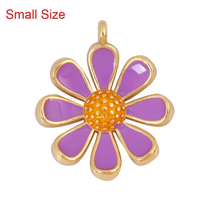 Enamel Jumbo Flower Snail Balloon Charm, 18K Real Gold Plated Colour,Necklace Bracelet Pendant for Handmade Jewelry Supplies M27 L33