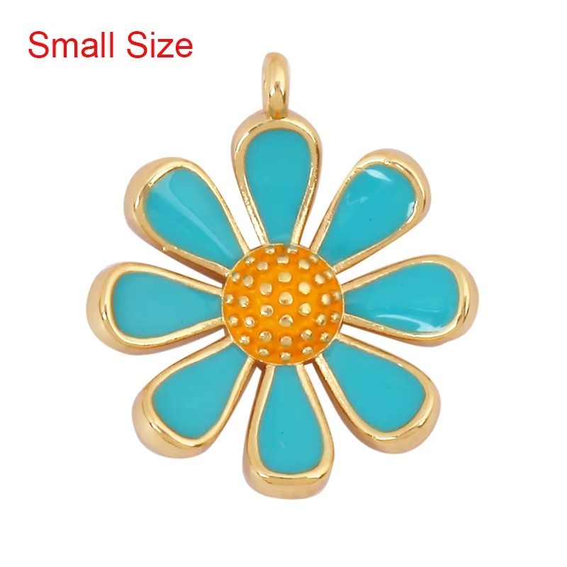 Enamel Jumbo Flower Snail Balloon Charm, 18K Real Gold Plated Colour,Necklace Bracelet Pendant for Handmade Jewelry Supplies M27 L33