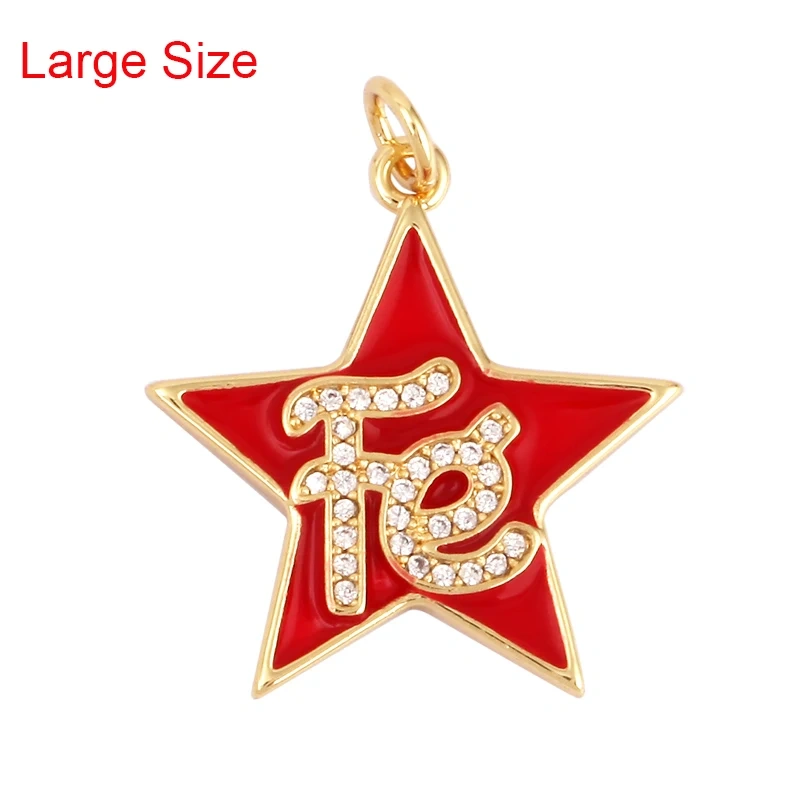 Star Fe Enamel Charm Neon Pink Orange Turquoise Blue Oil Dropped,Real Gold Plated ,Necklace Bracelet Pendant M90 M97