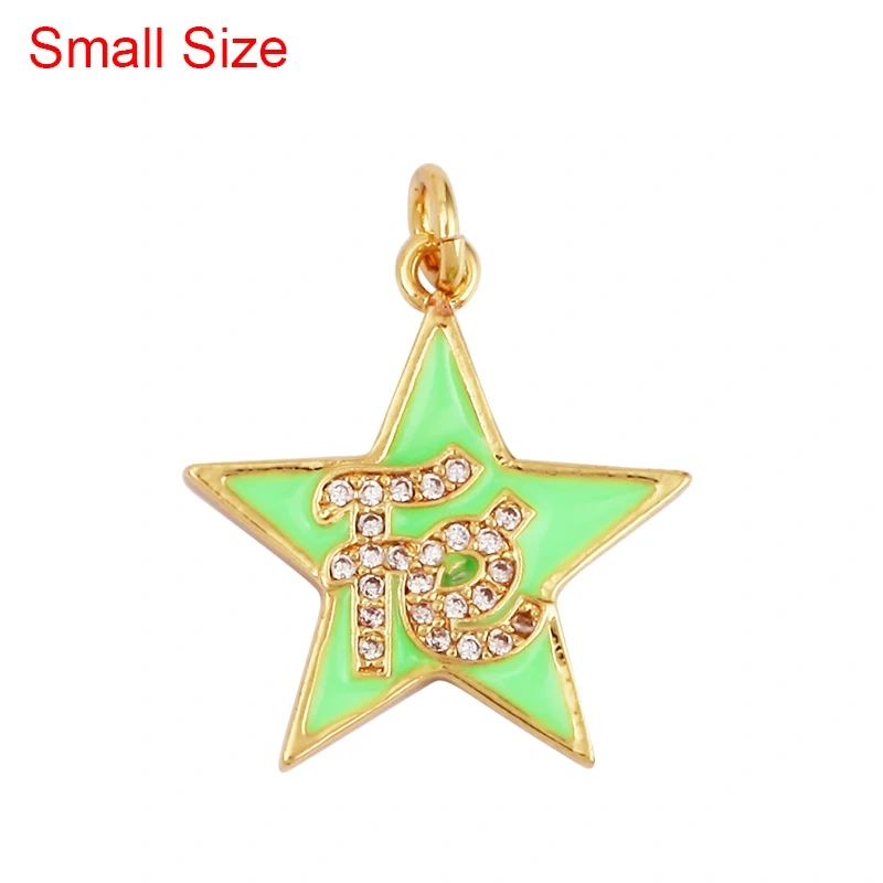 Star Fe Enamel Charm Neon Pink Orange Turquoise Blue Oil Dropped,Real Gold Plated ,Necklace Bracelet Pendant M90 M97