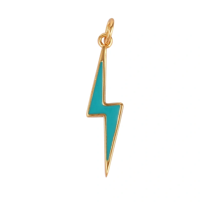 Flashing Bolt  Enamel Charm Neon Pink Orange Turquoise Red Pendant Oil Dropped,Real Gold Plated,Necklace Bracelet Pendant M97