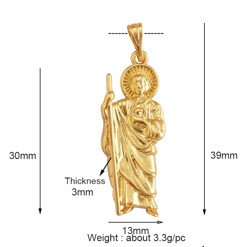 Religious Holy Jesus Guardian Angel Love Heart Charms Pendant,Latest Gold Plated Micro Zircon Jewelry Necklace Accessories L02