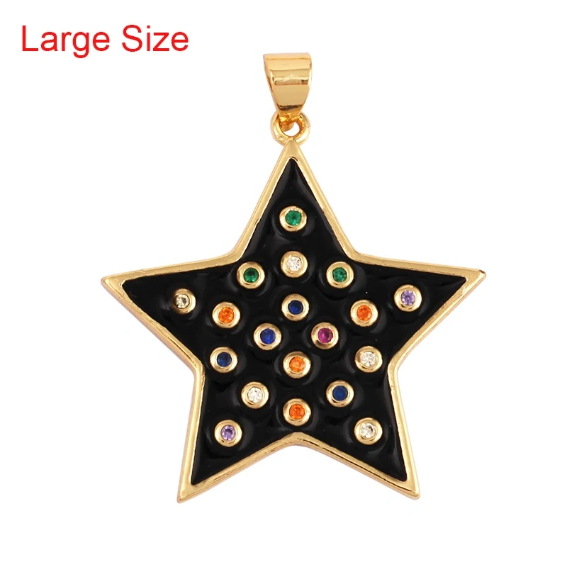 2022 New Star Coin Enamel Charm Neon Pink Orange Turquoise Blue Oil Dropped,Real Gold Plated ,Necklace Bracelet Pendant M97